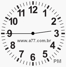 Relógio com Número Arábico Marcando 14h45min