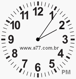 Relógio com Número Arábico Marcando 14h6min