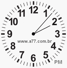 Relógio com Número Arábico Marcando 14h7min