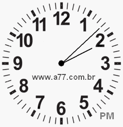 Relógio com Número Arábico Marcando 14h8min