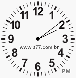 Relógio com Número Arábico Marcando 14h9min