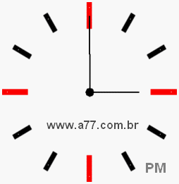 Relógio com Número Arábico Marcando 15h0min