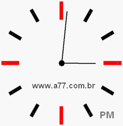 Relógio com Número Arábico Marcando 15h1min
