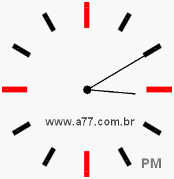 Relógio com Número Arábico Marcando 15h10min