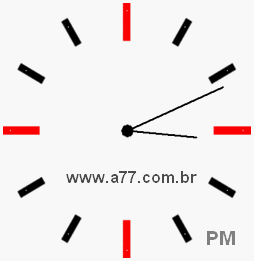Relógio com Número Arábico Marcando 15h11min