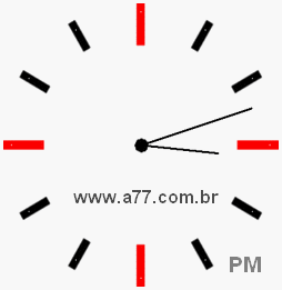 Relógio com Número Arábico Marcando 15h12min