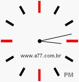 Relógio com Número Arábico Marcando 15h13min
