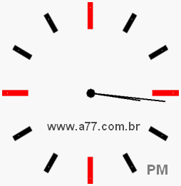 Relógio com Número Arábico Marcando 15h16min