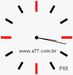 Relógio com Número Arábico Marcando 15h17min