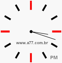 Relógio com Número Arábico Marcando 15h18min