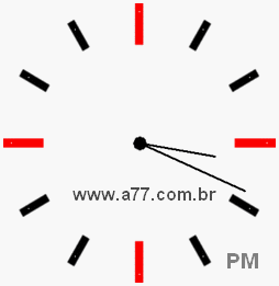 Relógio com Número Arábico Marcando 15h19min