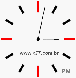 Relógio com Número Arábico Marcando 15h2min