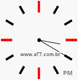 Relógio com Número Arábico Marcando 15h20min