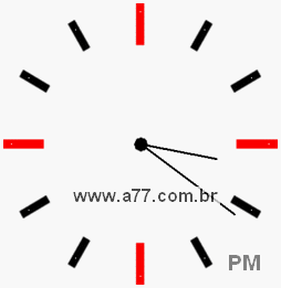 Relógio com Número Arábico Marcando 15h21min