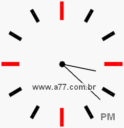 Relógio com Número Arábico Marcando 15h22min