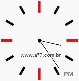 Relógio com Número Arábico Marcando 15h24min