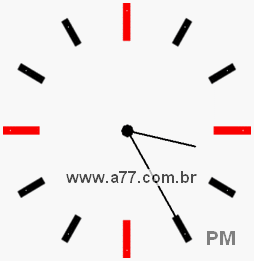 Relógio com Número Arábico Marcando 15h25min