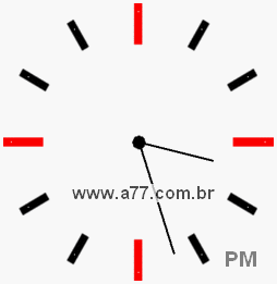 Relógio com Número Arábico Marcando 15h27min