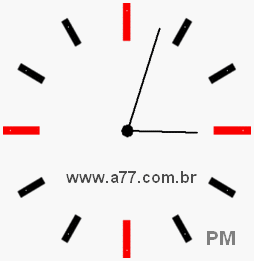 Relógio com Número Arábico Marcando 15h3min