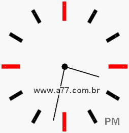 Relógio com Número Arábico Marcando 15h32min
