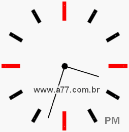 Relógio com Número Arábico Marcando 15h33min