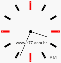 Relógio com Número Arábico Marcando 15h34min