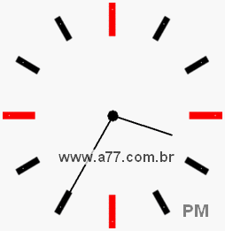 Relógio com Número Arábico Marcando 15h35min