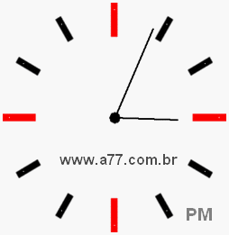 Relógio com Número Arábico Marcando 15h4min