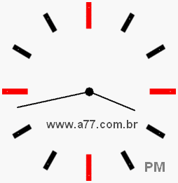 Relógio com Número Arábico Marcando 15h43min