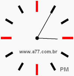Relógio com Número Arábico Marcando 15h5min