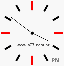 Relógio com Número Arábico Marcando 15h51min
