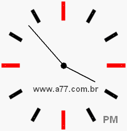 Relógio com Número Arábico Marcando 15h53min