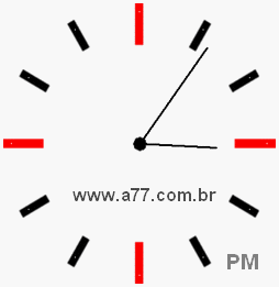 Relógio com Número Arábico Marcando 15h6min