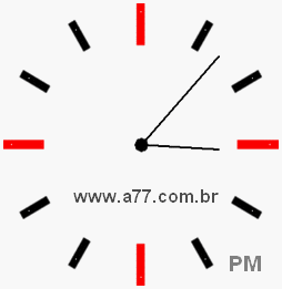 Relógio com Número Arábico Marcando 15h7min