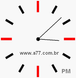 Relógio com Número Arábico Marcando 15h8min