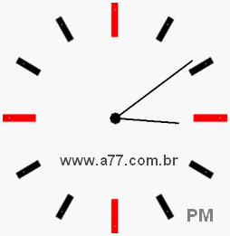 Relógio com Número Arábico Marcando 15h9min