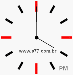 Relógio com Número Arábico Marcando 16h0min