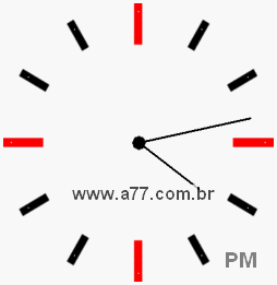Relógio com Número Arábico Marcando 16h13min