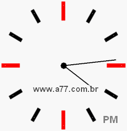Relógio com Número Arábico Marcando 16h14min