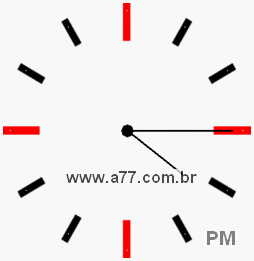 Relógio com Número Arábico Marcando 16h15min