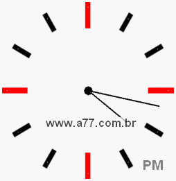 Relógio com Número Arábico Marcando 16h17min