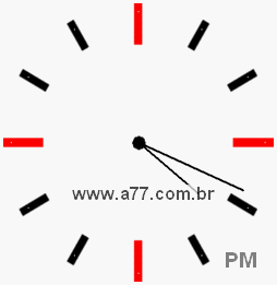 Relógio com Número Arábico Marcando 16h19min
