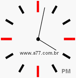 Relógio com Número Arábico Marcando 16h2min