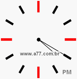 Relógio com Número Arábico Marcando 16h20min