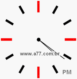 Relógio com Número Arábico Marcando 16h21min