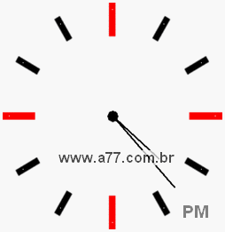 Relógio com Número Arábico Marcando 16h23min