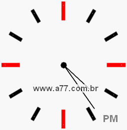 Relógio com Número Arábico Marcando 16h24min