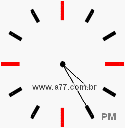 Relógio com Número Arábico Marcando 16h25min