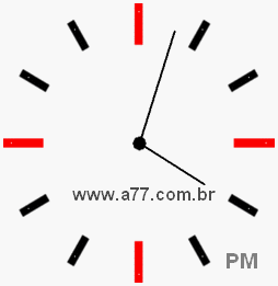 Relógio com Número Arábico Marcando 16h3min