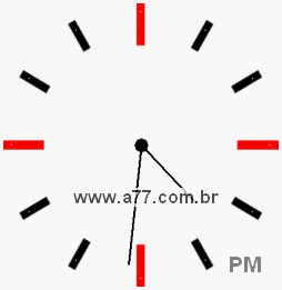 Relógio com Número Arábico Marcando 16h31min